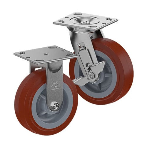 CasterDepot Top Plate Casters - Thermo-Urethane Wheel - Capacities Up To 800 lbs
