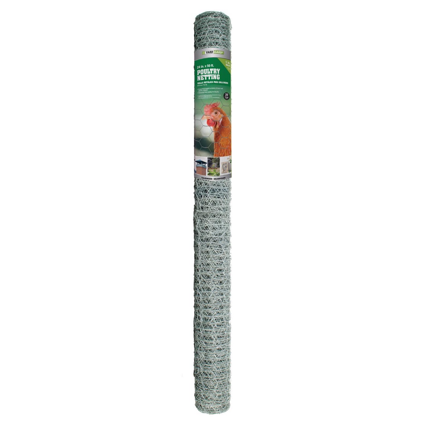 YardGard 24 in. H X 50 ft. L Galvanized Steel Poultry Netting 1 in.