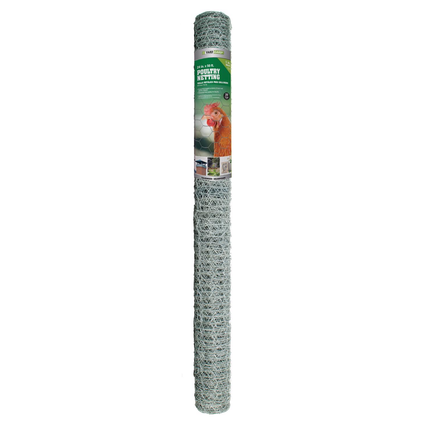 YardGard 24 in. H X 50 ft. L Galvanized Steel Poultry Netting 1 in.