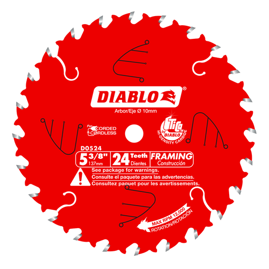 Diablo 5-3/8 in. D X 10 mm TiCo Hi-Density Carbide Trim Saw Blade 24 teeth 1 pk