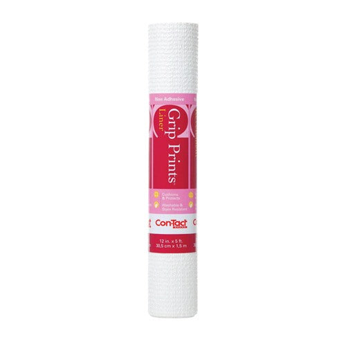 Con-Tact Grip Prints 5 ft. L X 12 in. W White Non-Adhesive Shelf Liner