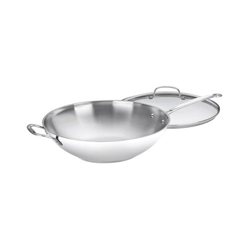 Cuisinart Chef's Classic Stainless Steel Skillet w/Lid 14 in. Silver