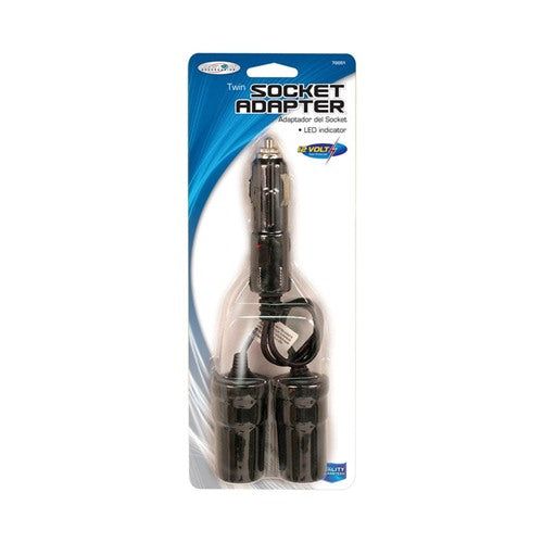 Custom Accessories 12 V Black Twin Plug Lighter Socket 1 pk