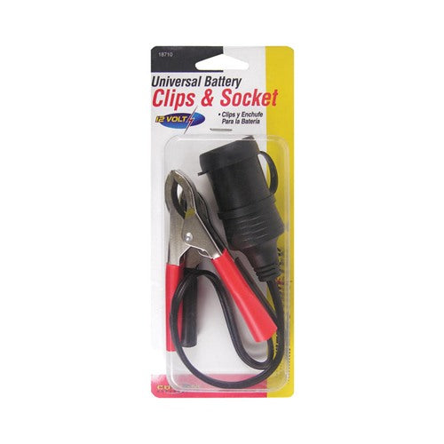 Custom Accessories 12 V Black Universal Battery Clips and Socket 1 pk