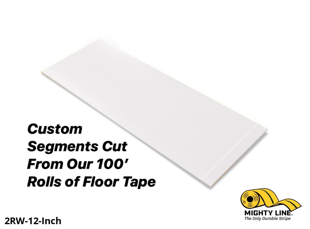 Custom Cut Segments - 2" WHITE Solid Color Tape - 100'  Roll
