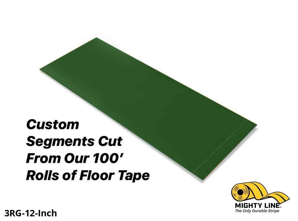 Custom Cut Segments - 3" GREEN Solid Color Tape - 100'  Roll