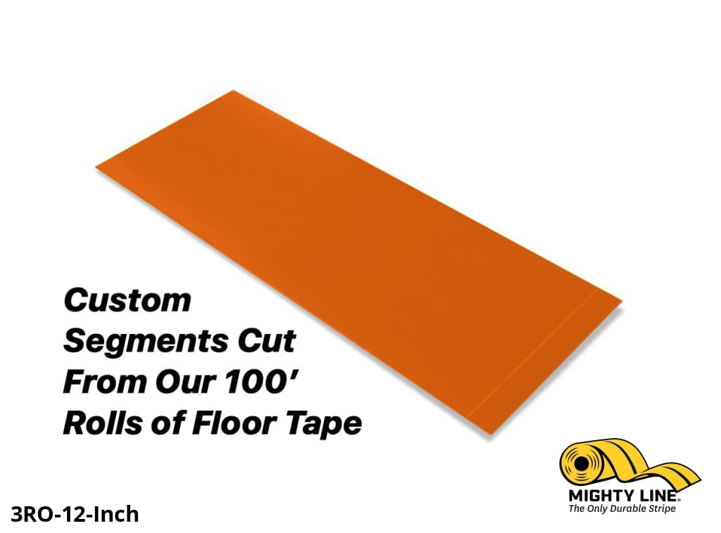 Custom Cut Segments - 3" ORANGE Solid Color Tape - 100'  Roll