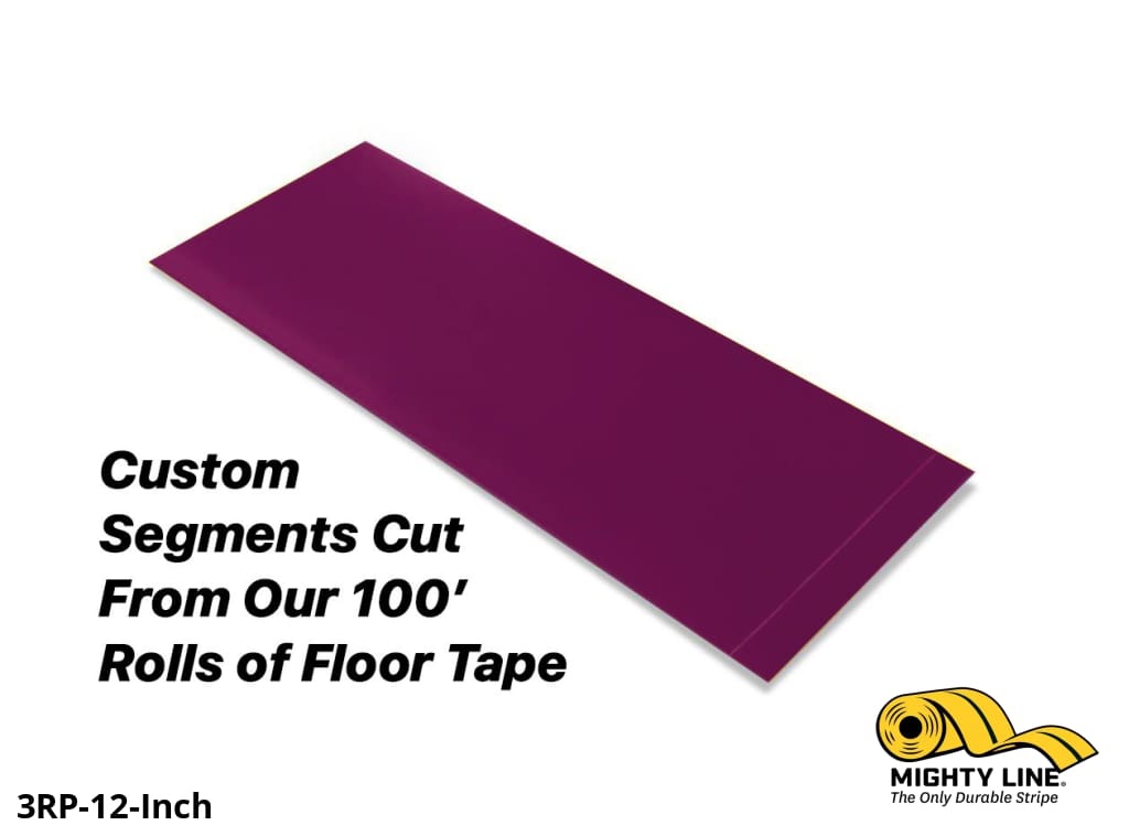 Custom Cut Segments - 3" PURPLE Solid Color Tape - 100'  Roll