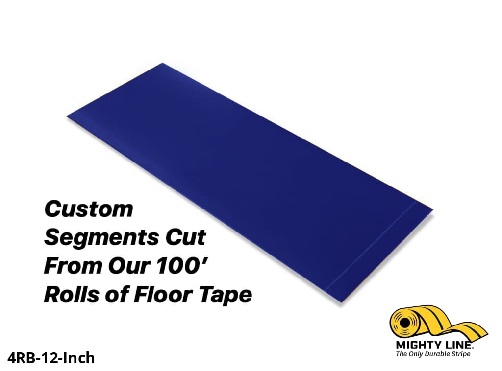 Custom Cut Segments - 4" BLUE Solid Color Tape - 100'  Roll