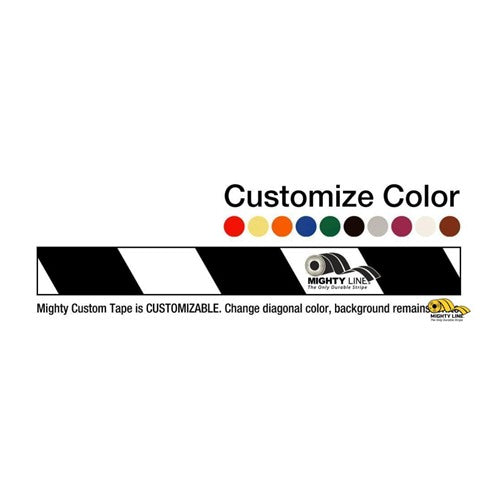 Customized - 2" Repeating Message Floor Tape With White Diagonals - Set of 2