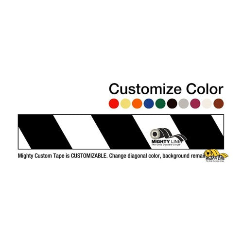Customized - 3" Repeating Message Floor Tape White Diagonals - 1 Roll