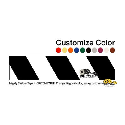 Customized - 4" Repeating Message Floor Tape With White Diagonals - 1 Roll