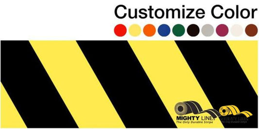 Customized - 6" Repeating Message Floor Tape With Black Diagonals - 1 Roll
