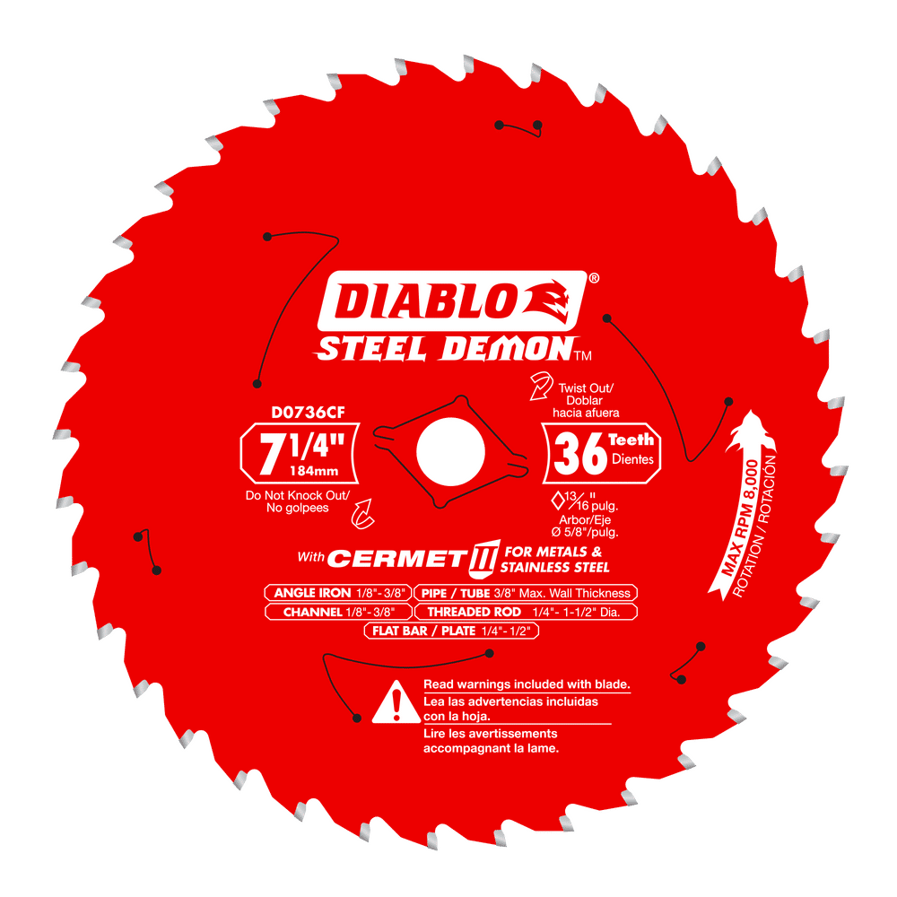 Diablo Steel Demon 7-1/4 in. D X 13/16 in. Cermet Metal Saw Blade 36 teeth 1 pk