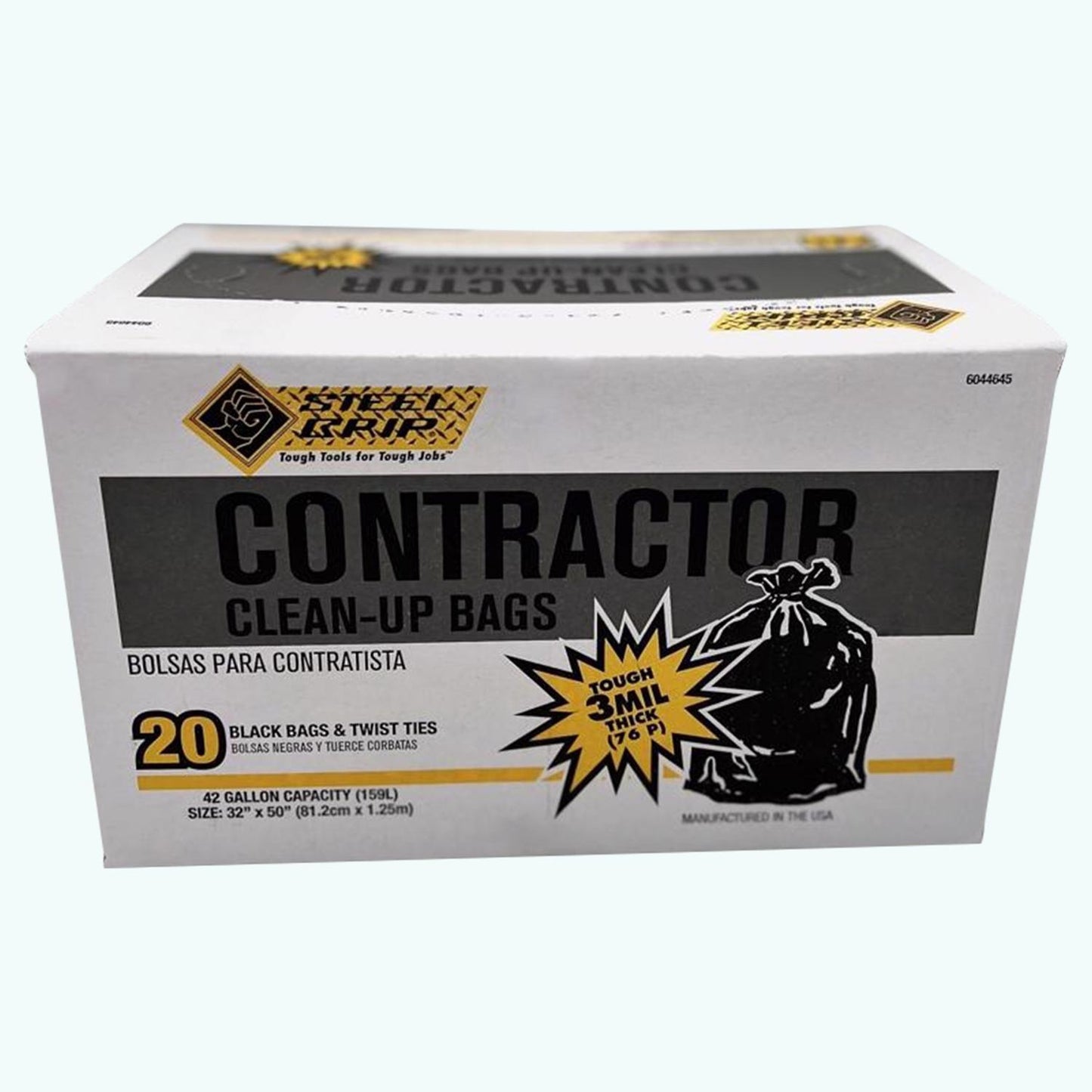 Steel Grip 42 gal No Scent Contractor Bags Twist Tie 20 pk