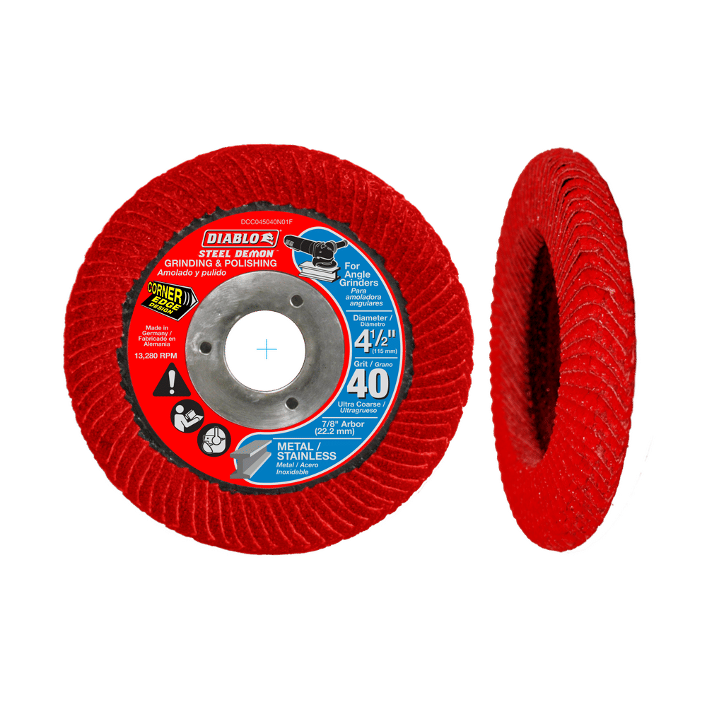 Diablo Steel Demon 4-1/2 in. Premium Zirconium Blend Bolt-On Flap Disc 40 Grit Ultra Coarse 1 pk