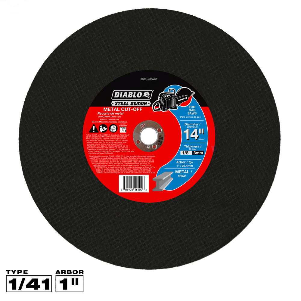 Diablo Steel Demon 14 in. D X 1 in. X 1/8 in. thick Metal Cutting Disc 1 pc