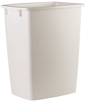 Rubbermaid 9 gal White Plastic Open Top Trash Can FG2806TPWHT, Pack of 6
