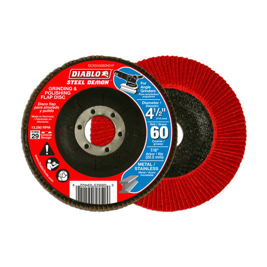 Diablo Steel Demon 4-1/2 in. D X 7/8 in. Zirconia Flap Disc 60 Grit 1 pk