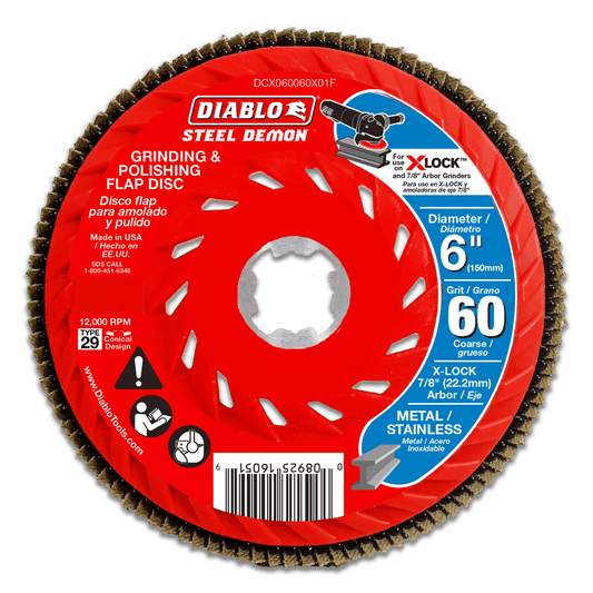 Diablo Steel Demon 6 in. D X 7/8 in. Ceramic Flap Disc 60 Grit 1 pc