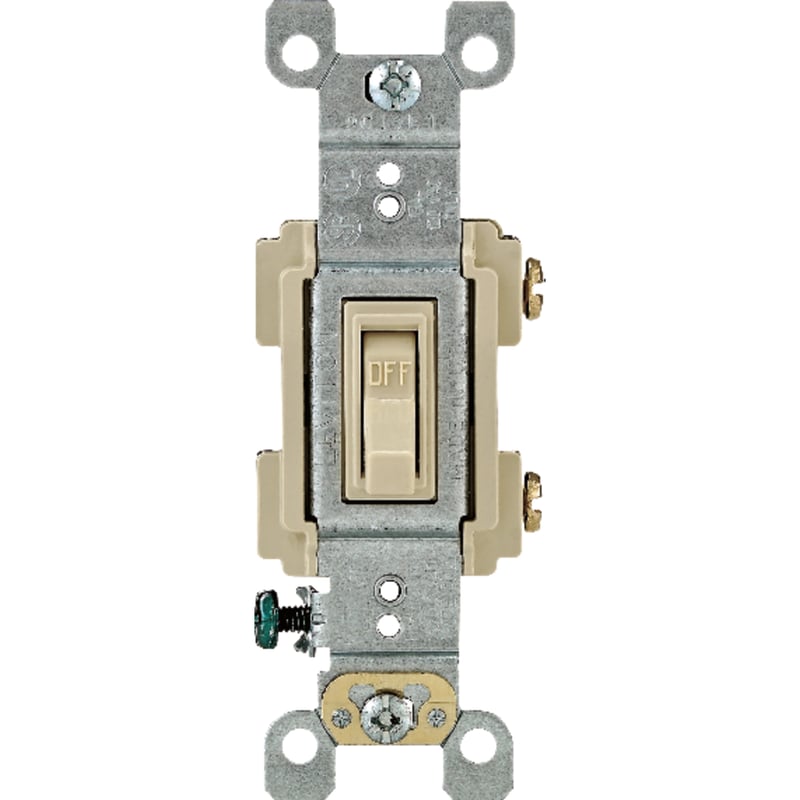 Leviton 15 amps Single Pole Toggle AC Quiet Switch Ivory 1 pk