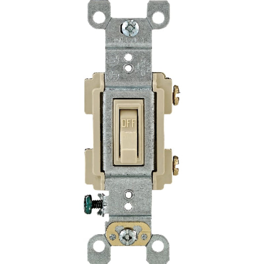 Leviton 15 amps Single Pole Toggle AC Quiet Switch Ivory 1 pk