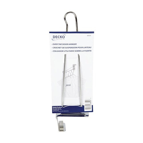DECKO 13.75 in. L Chrome Silver Chrome Large Over the Door Over Door Hanger 1 pk