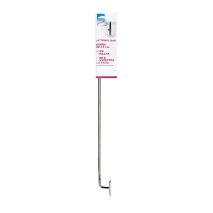 DECKO Diamond Chrome Silver Towel Bar 24 in. L Steel