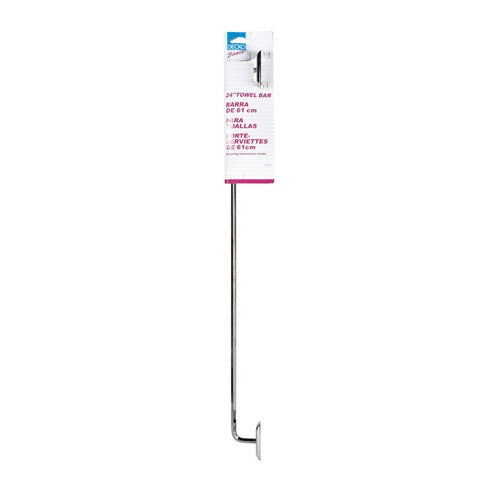 DECKO Diamond Chrome Silver Towel Bar 24 in. L Steel