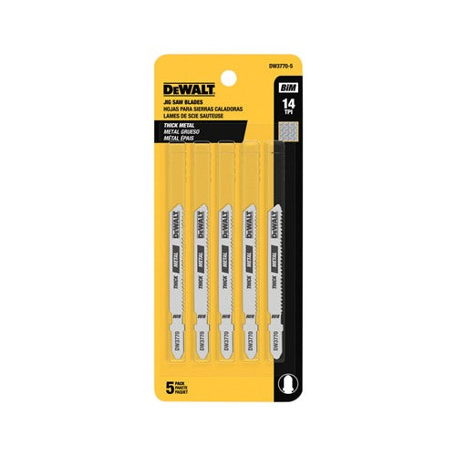 DEWALT 3 in. High Carbon Steel T-Shank Jig Saw Blade 14 TPI 5 pk