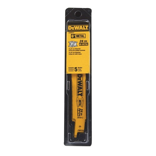DEWALT 6 in. Bi-Metal Reciprocating Saw Blade 24 TPI 5 pk