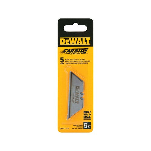 DeWalt Carbide Edge Steel Heavy Duty Utility Blade 2-1/2 in. L 5 pc