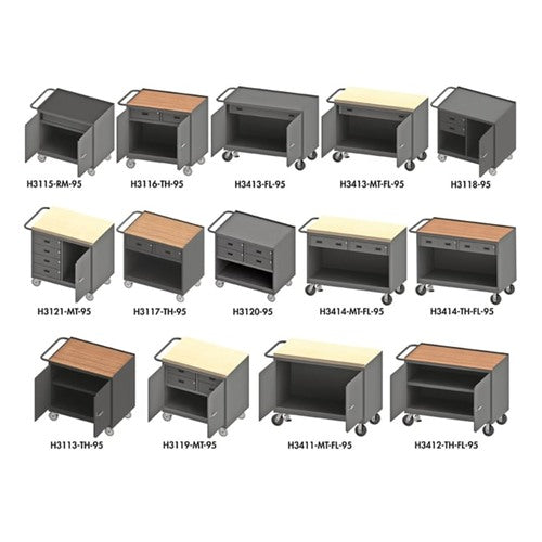 Durham 36/48in W Mobile Bench Cabinets