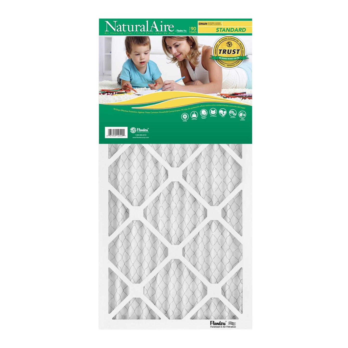 NaturalAire 16 in. W X 32 in. H X 1 in. Synthetic 8 MERV Pleated Air Filter 1 pk