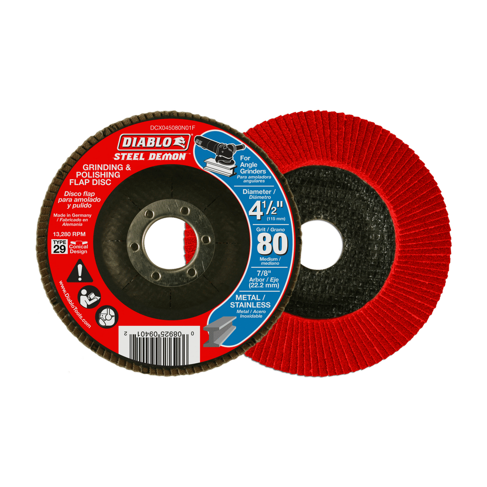 Diablo Steel Demon 4-1/2 in. D X 7/8 in. Zirconia Flap Disc 80 Grit 1 pk