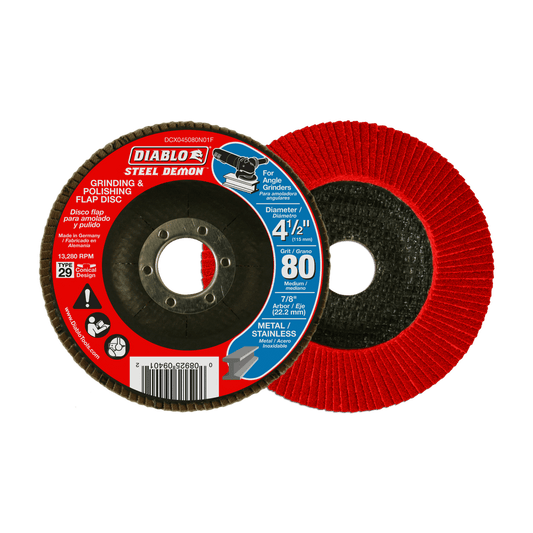 Diablo Steel Demon 4-1/2 in. D X 7/8 in. Zirconia Flap Disc 80 Grit 1 pk