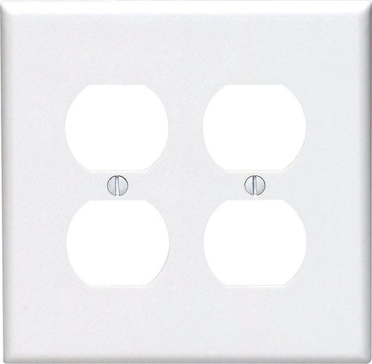 Leviton Midway White 2 gang Nylon Duplex Wall Plate 1 pk