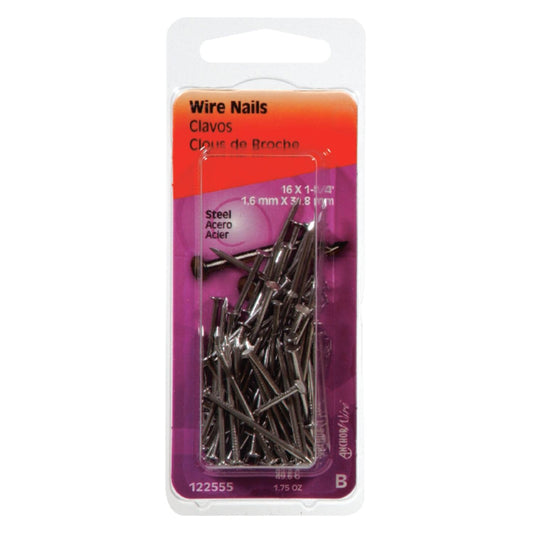 HILLMAN Anchor Wire 16 Ga. X 1-1/4 in. L Bright Steel Wire Nails 1 pk 1.75 oz