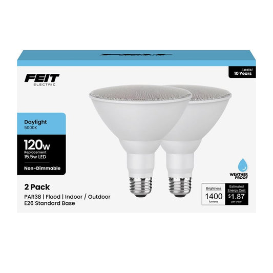 Feit PAR38 E26 (Medium) LED Bulb Daylight 120 Watt Equivalence 2 pk