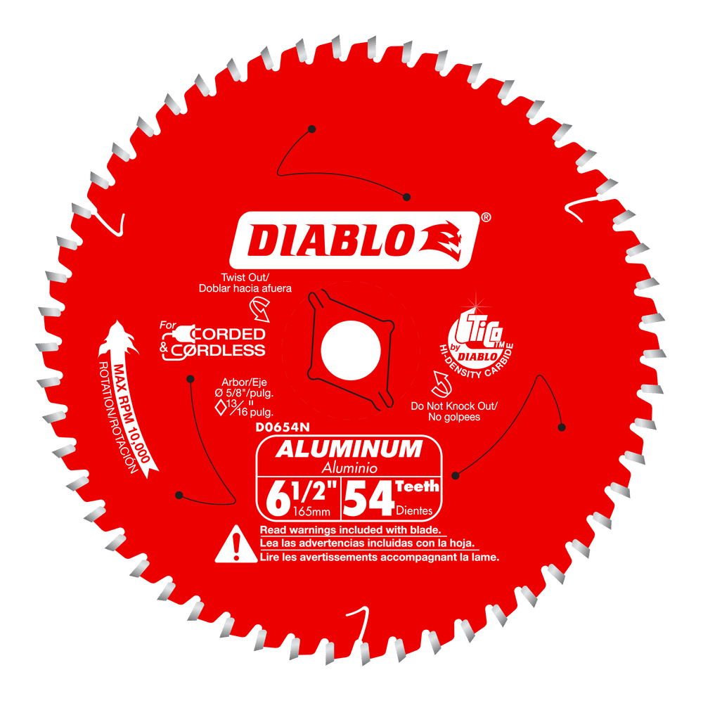 Diablo 6-1/2 in. D X 5/8 in. TiCo Hi-Density Carbide Circular Saw Blade 54 teeth 1 pk