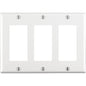 Leviton White 3 gang Thermoset Plastic Decorator Wall Plate 1 pk