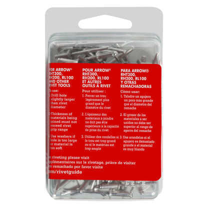 Arrow 1/8 in. D X 1/4 in. Aluminum Rivets Silver 100 pk