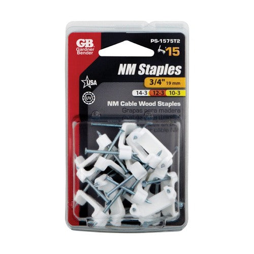 Gardner Bender 3/4 in. W Plastic Insulated Cable Staple 15 pk