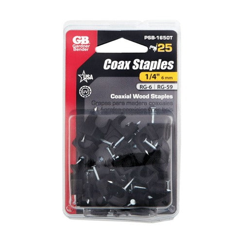 Gardner Bender 1/4 in. W Plastic Insulated Coaxial Staple 25 pk — PSB-1650T