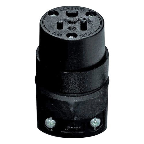 Leviton Commercial Rubber Ground/Straight Blade Connector 5-15R 18-12 AWG 2 Pole 3 Wire