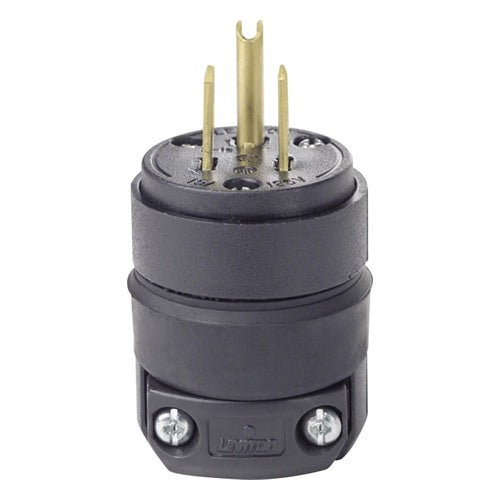 Leviton Residential Rubber Ground/Straight Blade Plug 5-15P 18-12 AWG 2 Pole 3 Wire