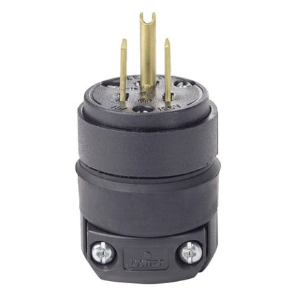 Leviton Residential Rubber Ground/Straight Blade Plug 5-15P 18-12 AWG 2 Pole 3 Wire
