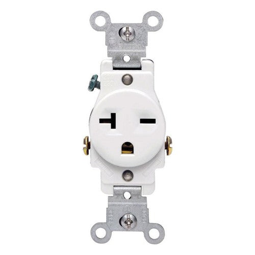 Leviton 20 amps 250 V Single White Outlet 6-20R 1 pk