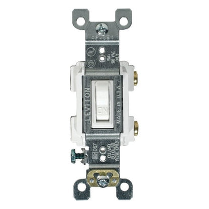 Leviton 15 amps Single Pole Toggle AC Quiet Switch White 1 pk — RS115-WCP