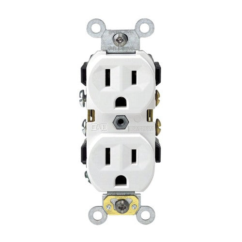 Leviton 15 amps 125 V Duplex White Outlet 5-15R 1 pk — CBR15-00W